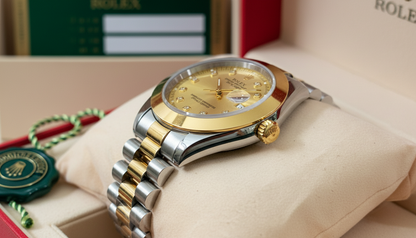 Rolex Oyster Perpetual Datejust | Two-Tone Gold & Silver Diamond Dial Luxury Watch