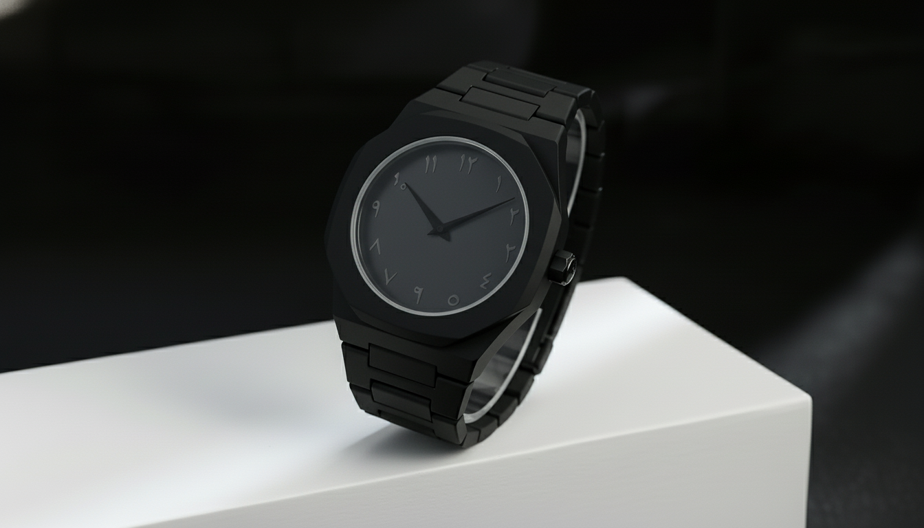 Arabic Black Numeral Watch | Bold Minimalist Design