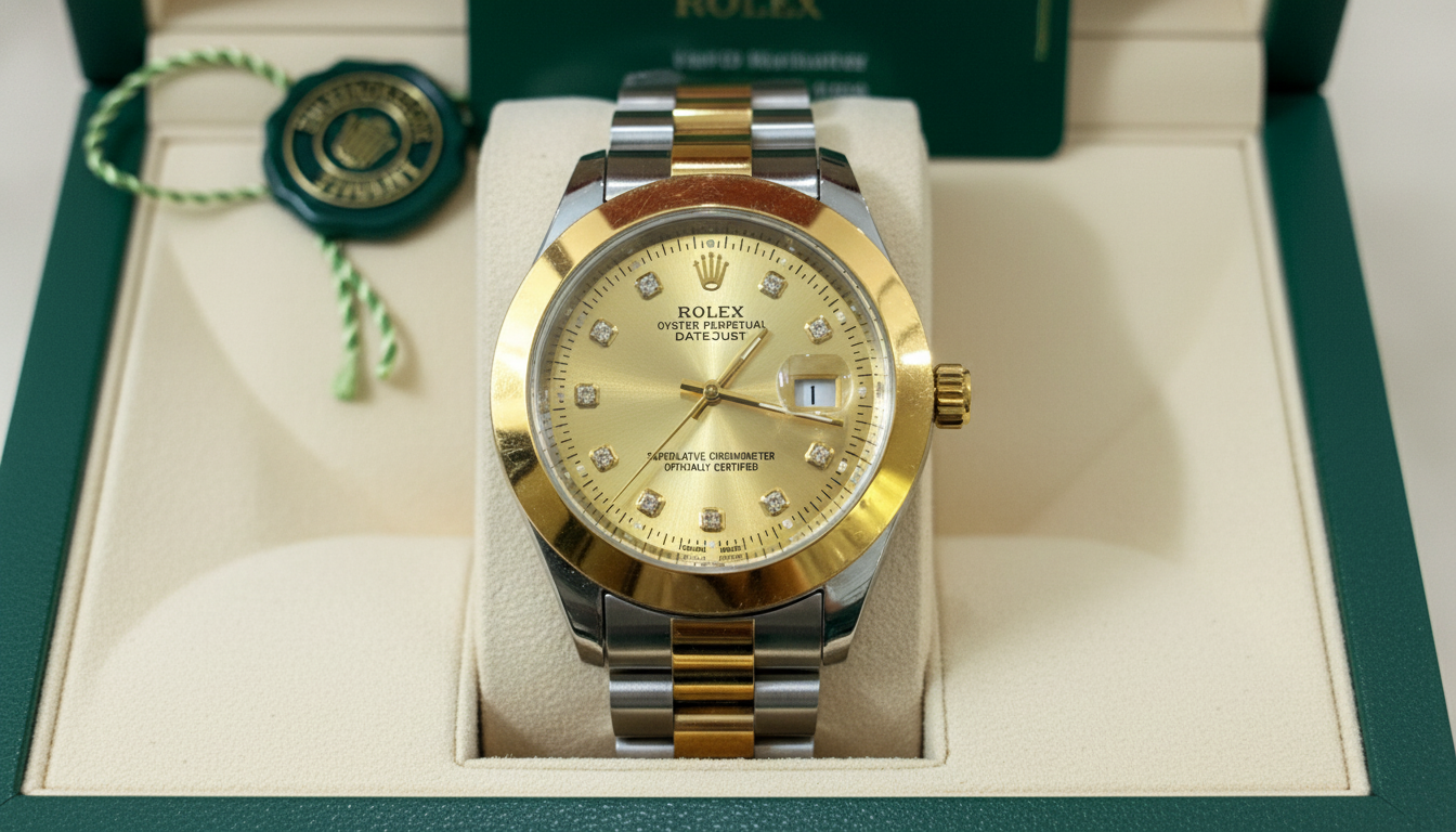 Rolex Oyster Perpetual Datejust | Two-Tone Gold & Silver Diamond Dial Luxury Watch