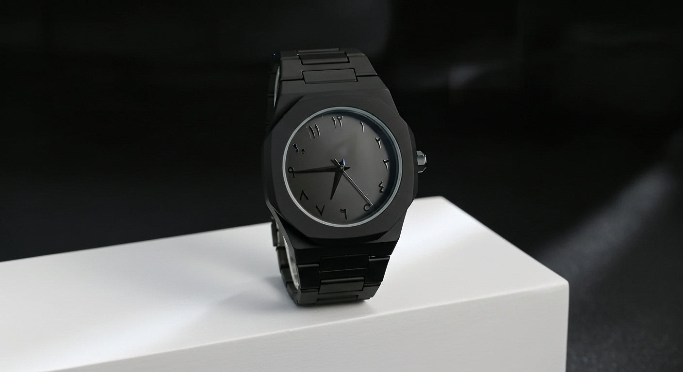 Arabic Black Numeral Watch | Bold Minimalist Design