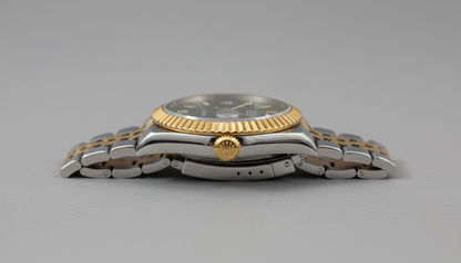 Rolex Oyster Perpetual Land-Dweller Quartz Watch – Two-Tone Gold & Silver with Green Dial