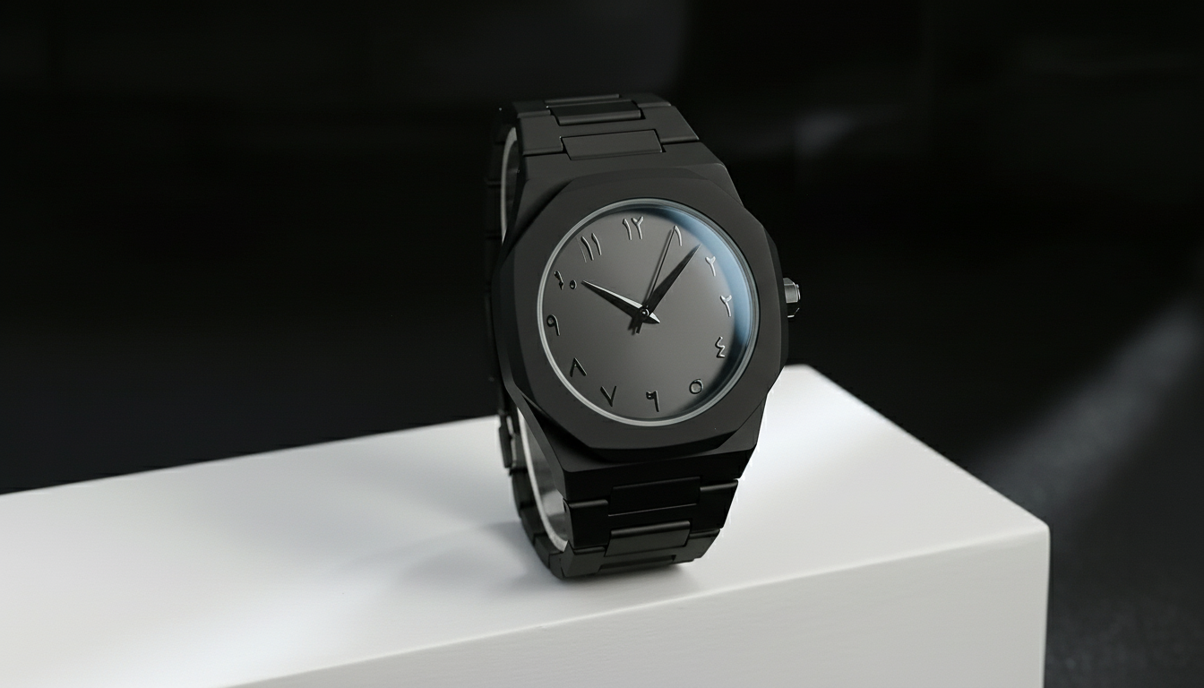 Arabic Black Numeral Watch | Bold Minimalist Design